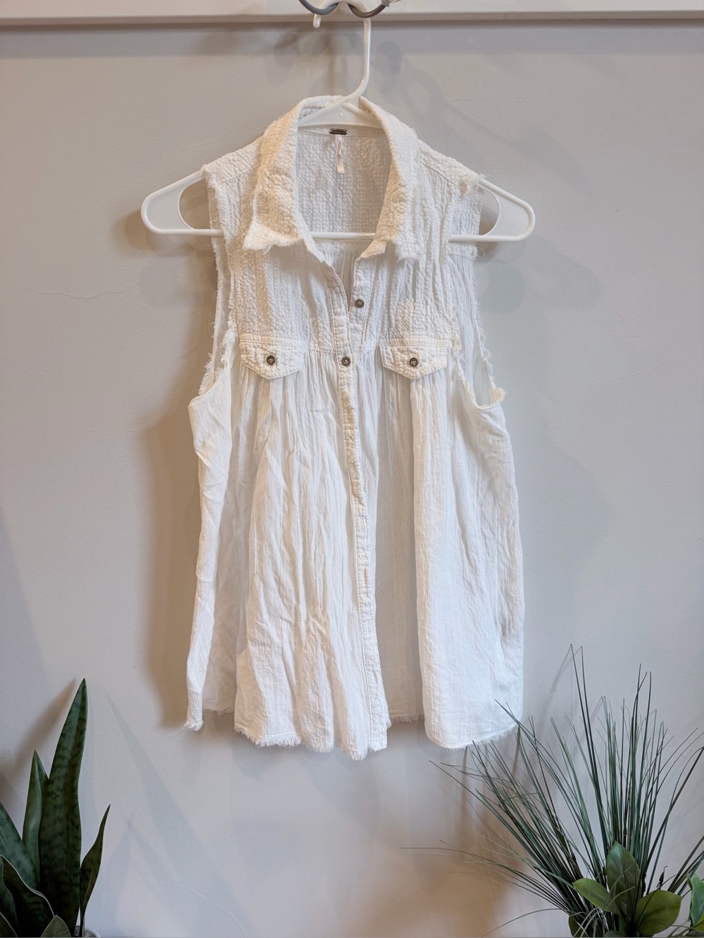 Free People Boho White Women's Top NWOT XS